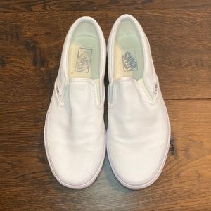 White Vans Slip Ons